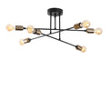 Sputnik 6'lı Metal Plafonyer - Siyah