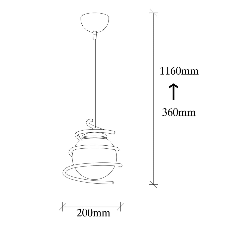Spiral Cam Tekli Sarkıt - Siyah