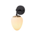 Camlı Oval Tekli Metal Aplik - Siyah