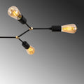 Sputnik 6'lı Metal Plafonyer - Siyah