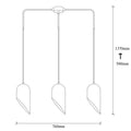 Metal 3'lü Sıralı Sarkıt Oval Şapka - Siyah