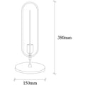 Oval Çerçeve Metal Masa Lambası - Siyah