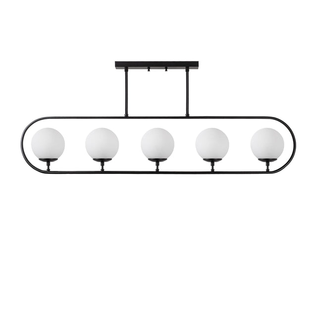 Küre Cam 5'li Oval Plafonyer - Siyah