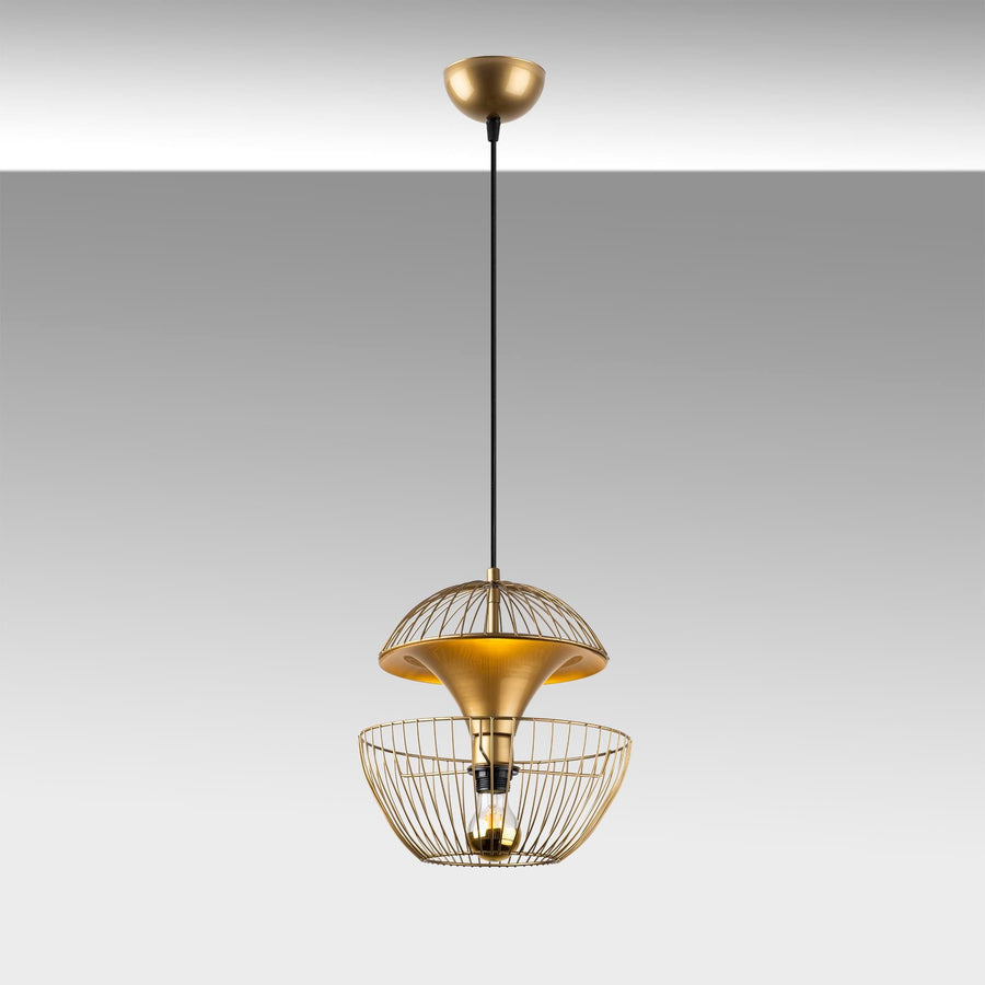 Geometrik Tel Tekli Sarkıt - Altın