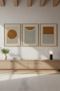 Geometrik Desenli Pastel Tablo Seti - Modern 3’lü Set | huhu100