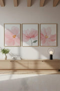 Pastel Renkli Çiçek Tablo Seti - Modern 3’lü Set | huhu192