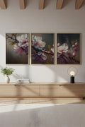 Çiçek Desenli Modern Tablo Seti - 3’lü Set | huhu222