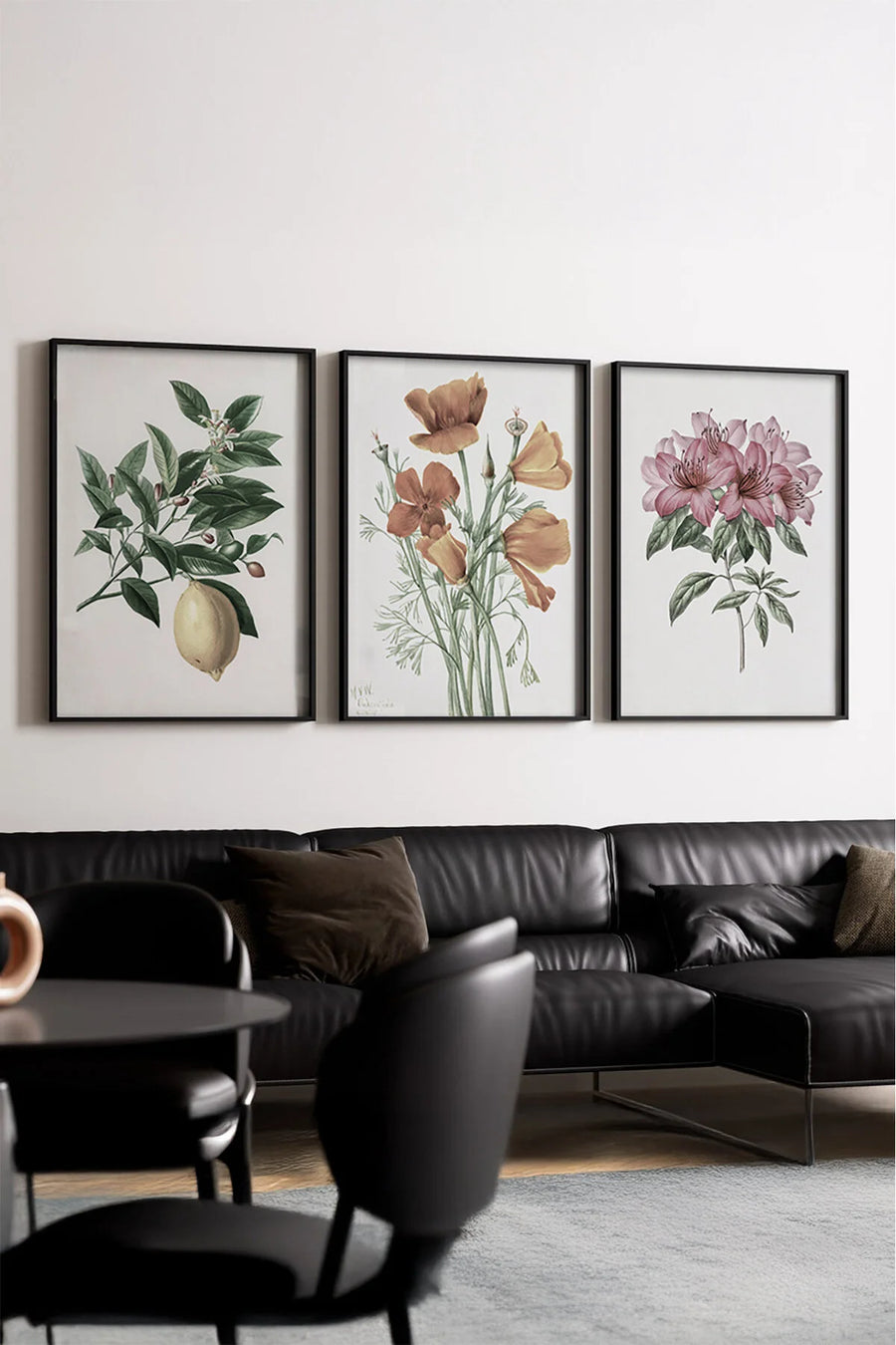 Ahşap Siyah Çerçeveli 3’lü Modern Tablo | Huhu278