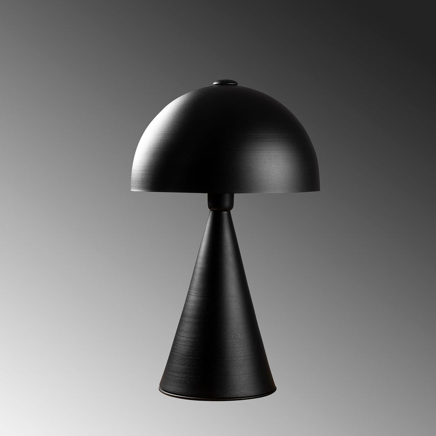 Dome Başlık Modern Metal Masa Lambası - Siyah