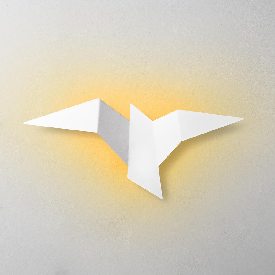 Origami Kuş Büyük Boy LED Aplik - Beyaz