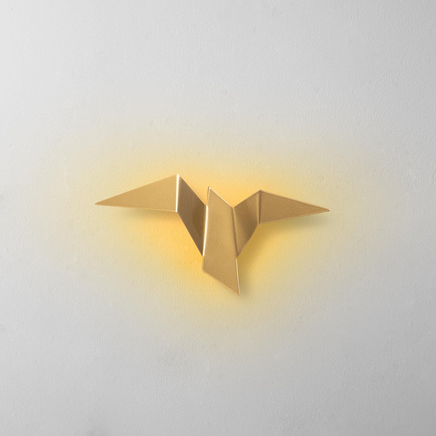 Origami Kuş Küçük Boy LED Aplik - Altin