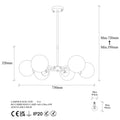 Sputnik Küre Camlı 6'lı Avize Metal - Siyah