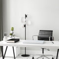 Camli Dortlu Metal Lambader - Siyah