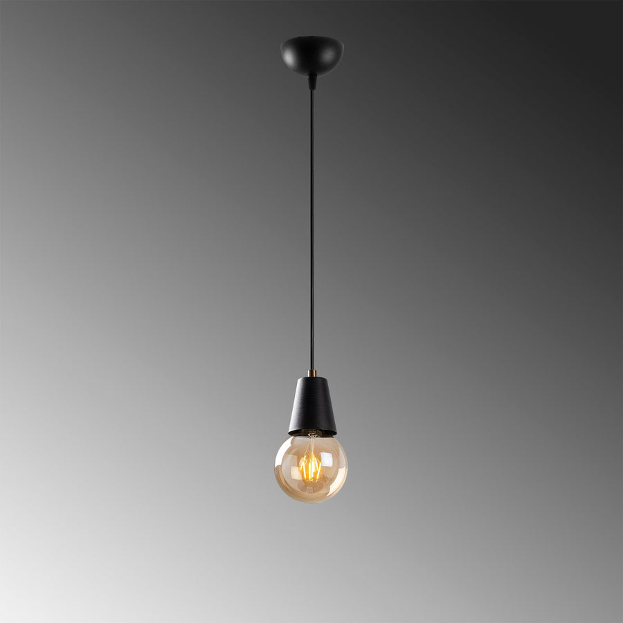Minimal Duylu Tekli Sarkıt - Siyah