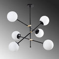 Sputnik 6'lı Cam Küre Avize - Siyah