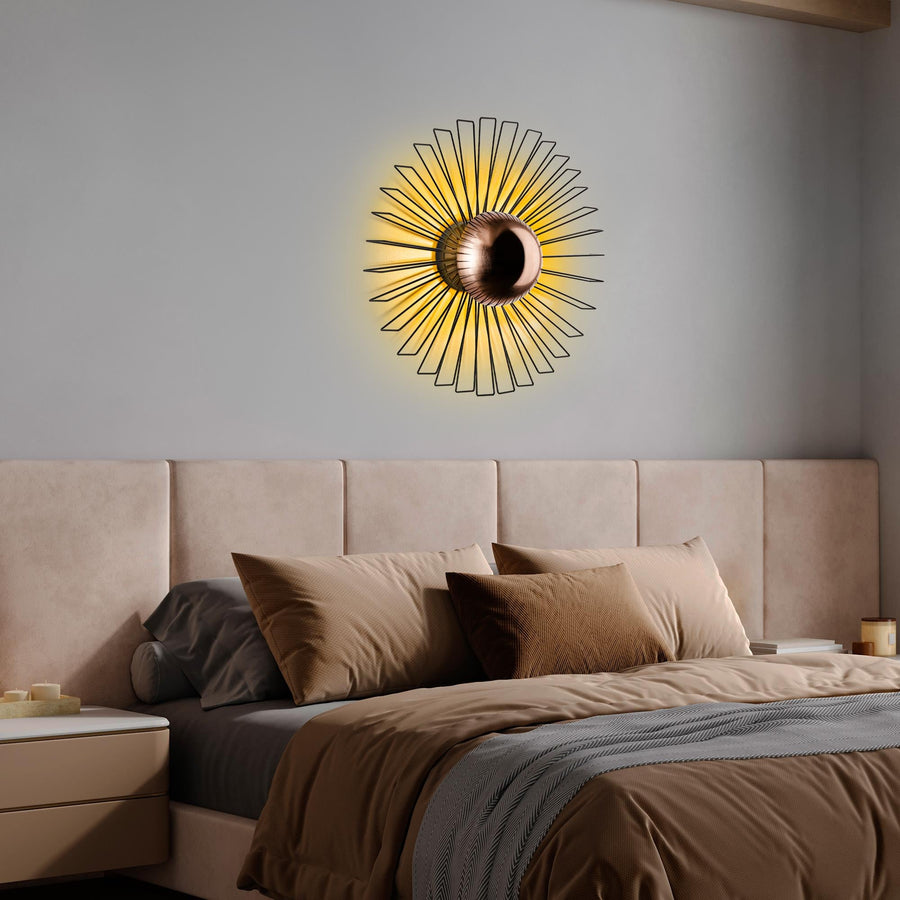 Starburst Tel Metal Duvar Apligi Buyuk - Siyah