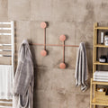 Pembe Metal Duvar Askılığı - Artı Formlu 4 Toplu