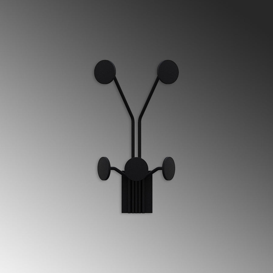 Siyah Metal Duvar Askılığı - Disk Uçlu Modern