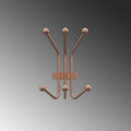 Bakır Metal Duvar Askılığı - 5 Toplu Modern