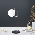Camlı Tekli Masa Lambası - Altın