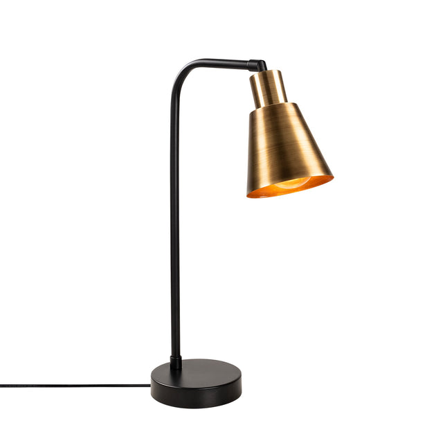 Konik Başlıklı Tekli Masa Lambası Metal - Siyah