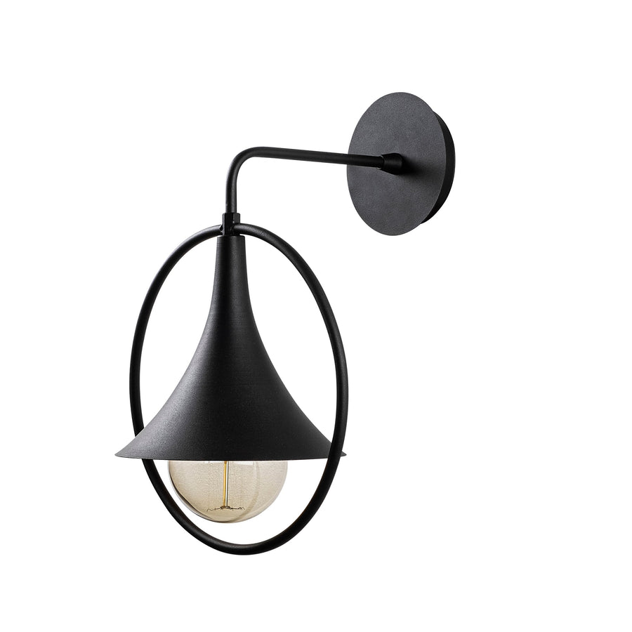 Oval Çerçeveli Tekli Metal Aplik - Siyah