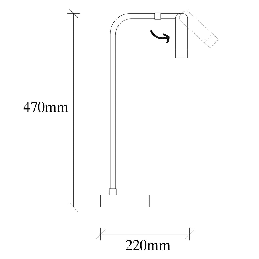 LED Okuma Metal Masa Lambası - Siyah