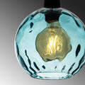 Mavi Cam 3'lü Tepsi Sarkıt - Altin