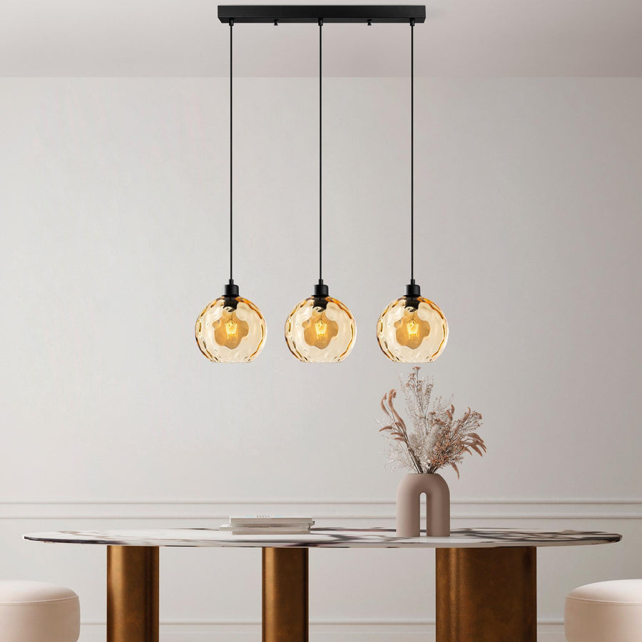 Amber Cam 3'lü Sıralı Sarkıt - Siyah