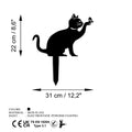 Oyun Pozu Kedi Metal Bahçe Dekoru - Siyah