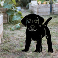 Labrador Yavrusu Metal Bahçe Dekoru - Siyah