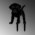 Labrador Yavrusu Metal Bahçe Dekoru - Siyah