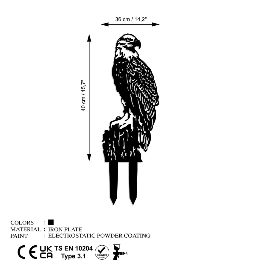 Kartal Metal Bahçe Dekoru - Siyah