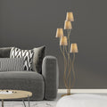 Abajurlu 5'li Lambader Metal - Gri