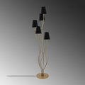Abajurlu 5'li Lambader Metal - Siyah