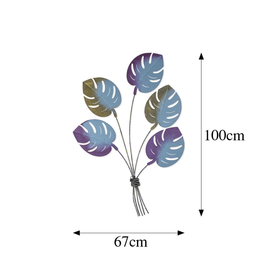 Monstera Demet Metal Duvar Panosu - Cok Renkli