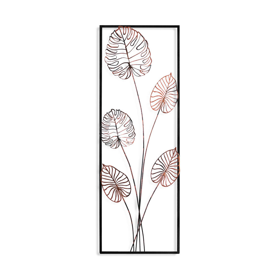 Monstera Yaprak Metal Duvar Panosu - Bakir
