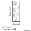 Monstera Yaprak Metal Duvar Panosu - Gumus