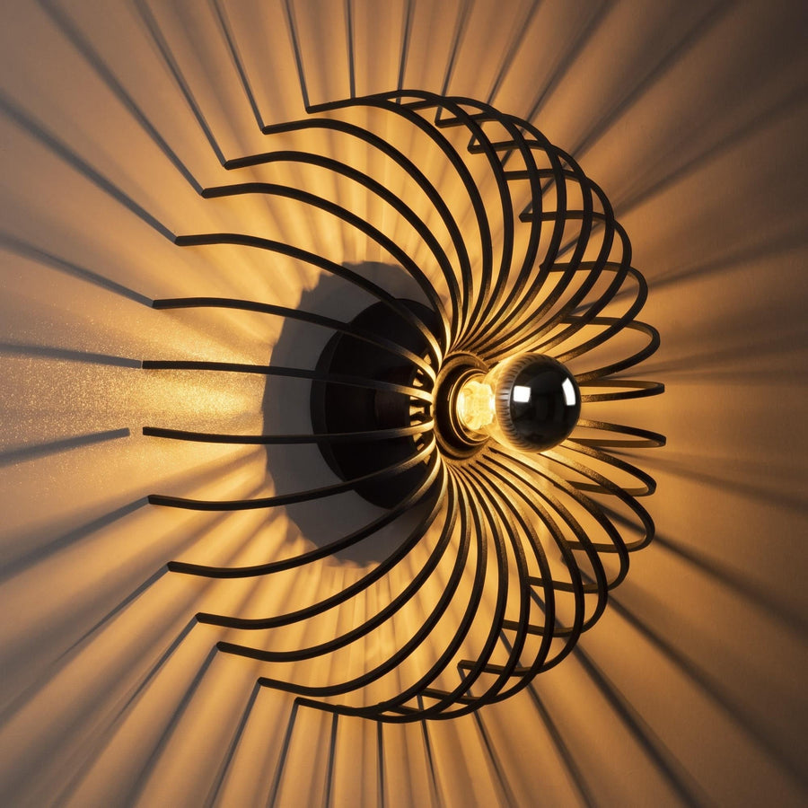 Spiral Tel Tekli Aplik Metal - Siyah