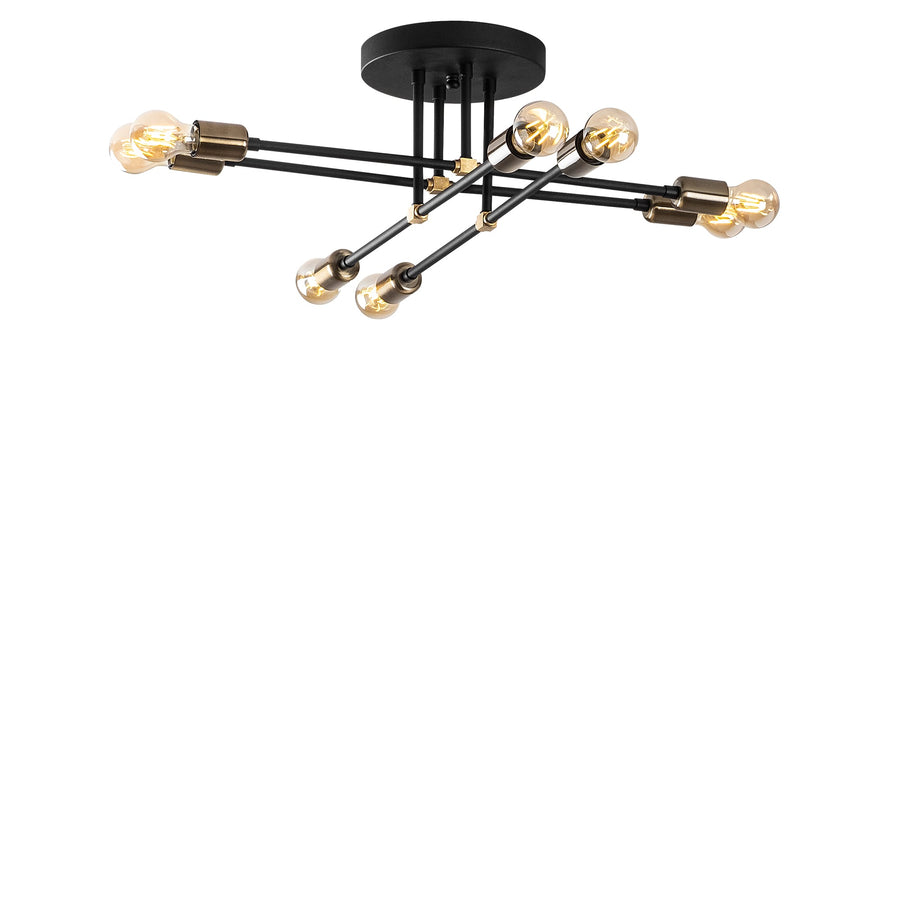 Sputnik 8li Metal Plafonyer - Siyah
