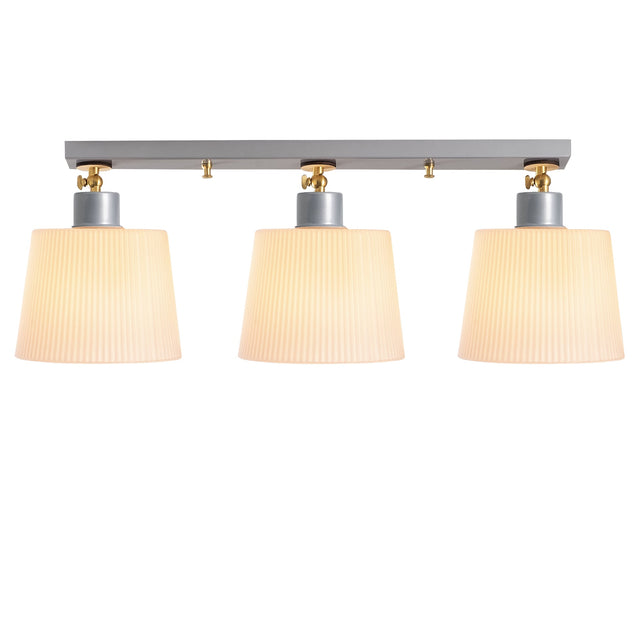 Yivli Cam 3'lü Bar Plafonyer Modern - Gri