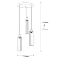 Silindir Tel 3'lü Tepsi Sarkıt - Siyah
