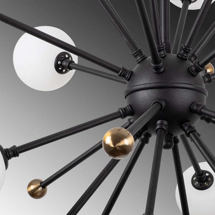 Sputnik 12'li Camlı Avize - Siyah