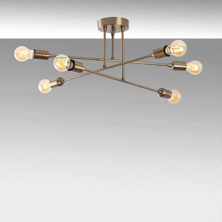 Sputnik 6'lı Metal Plafonyer - Gumus