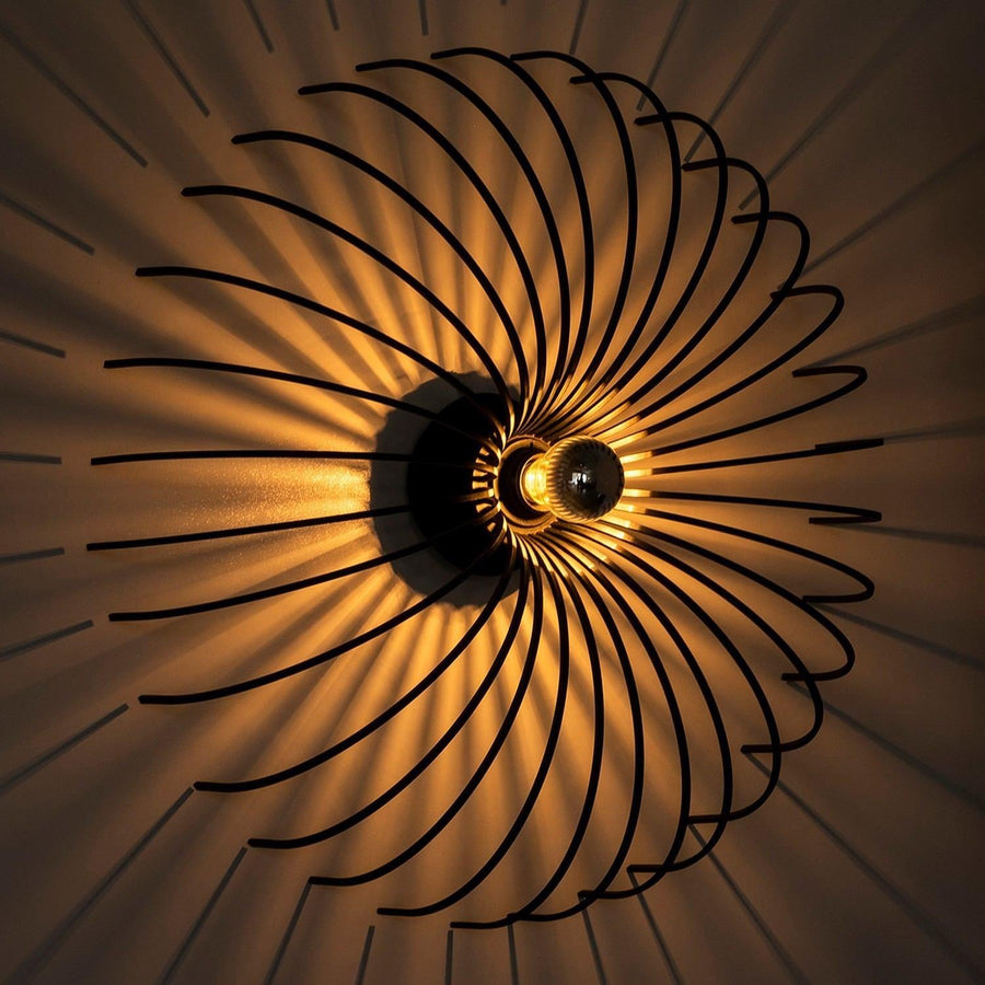 Spiral Tel Tekli Aplik Metal - Siyah