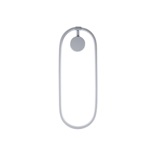 Oval LED Metal Aplik - Gümüş