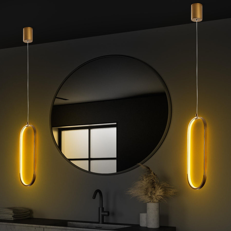 Oval LED Metal Tekli Sarkıt - Altın