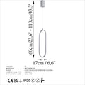 Oval LED Metal Tekli Sarkıt - Beyaz