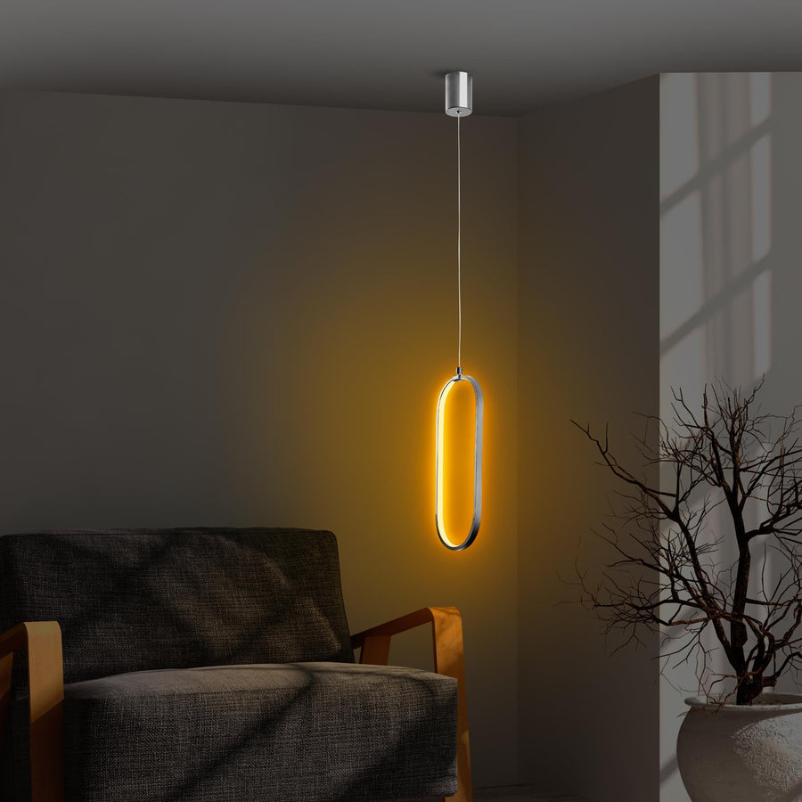 Oval LED Metal Tekli Sarkıt - Krom