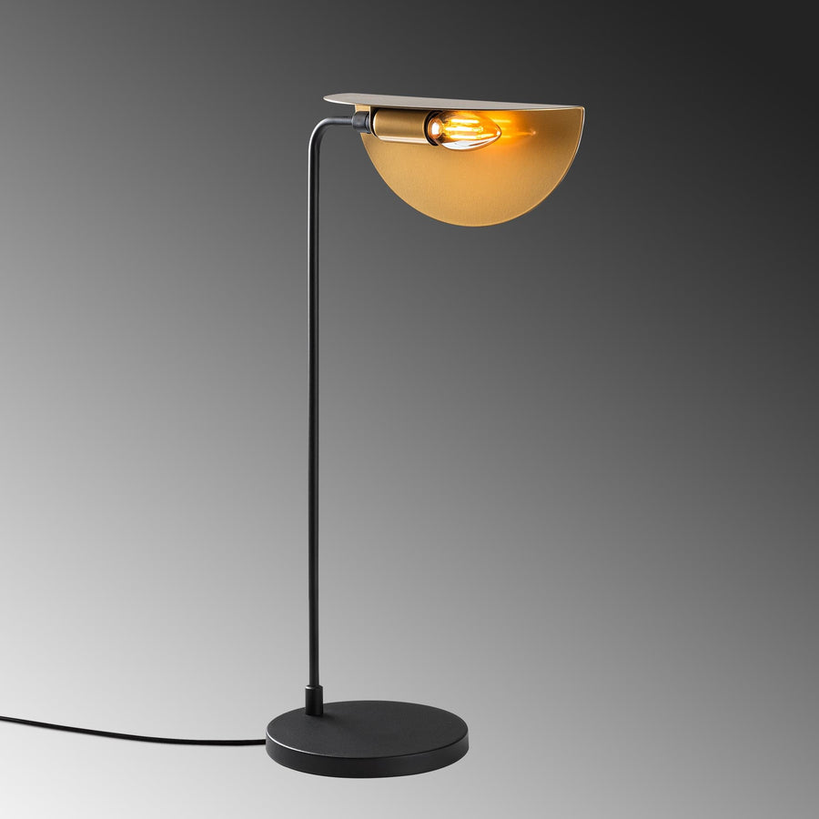 Şapkalı Metal Masa Lambası - Altın